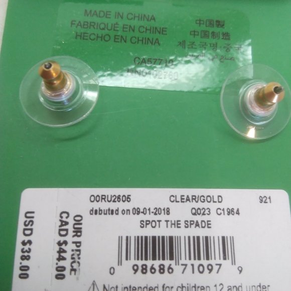 Kate Spade New Rhinestone Spade "Spot the Spade"ER - Picture 3 of 3